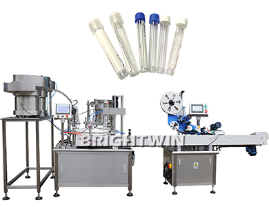 Tube automatic feeding filling capping horizontal labeling machine line